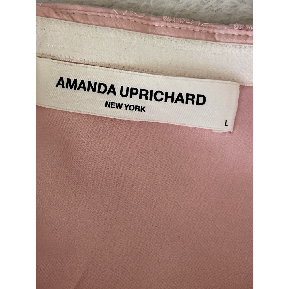 Amanda Uprichard Cindy Lou Dress Pink Embroidered Tule Pleated Size Large - Picture 6 of 9